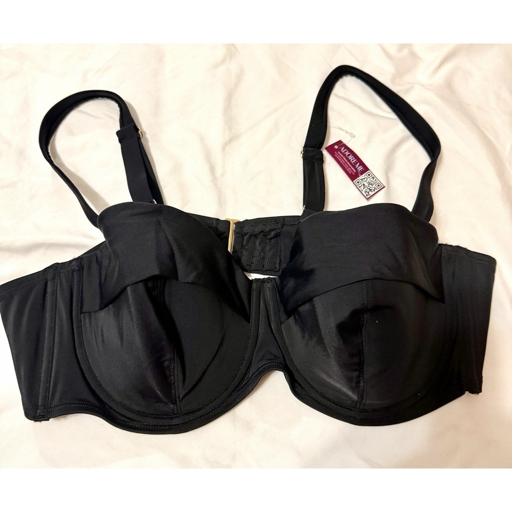 Adore Me Bra 40D Black Wired Balconette Demi Style‎ NWT